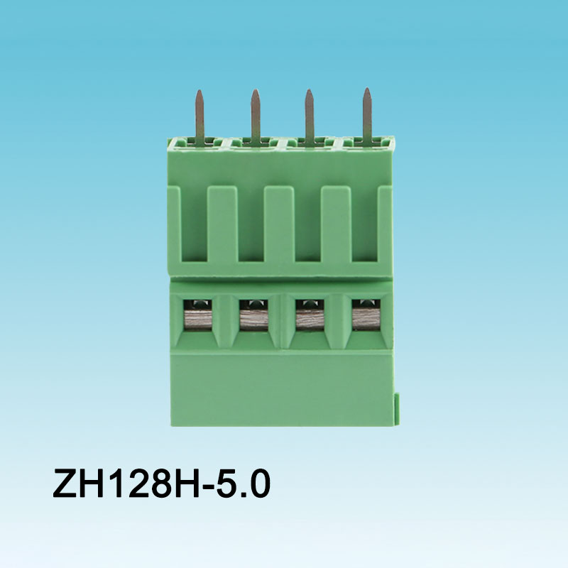 Zöld 128 magas helyzetű PCB csavaros kapocs